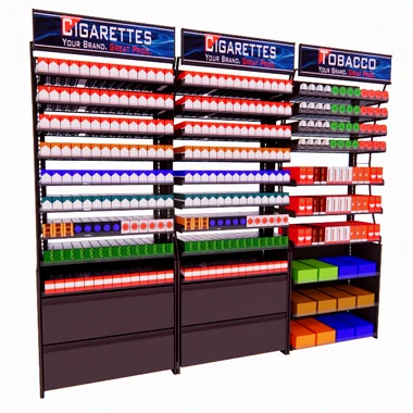 Cigarette Packs Shop Stand Racks With Spring Loaded Shelf Pusher Floor