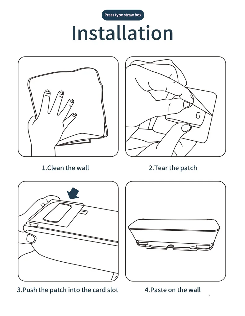 Wall Mounted Straw Storage Box Pencil Dispenser Holder For Classroom