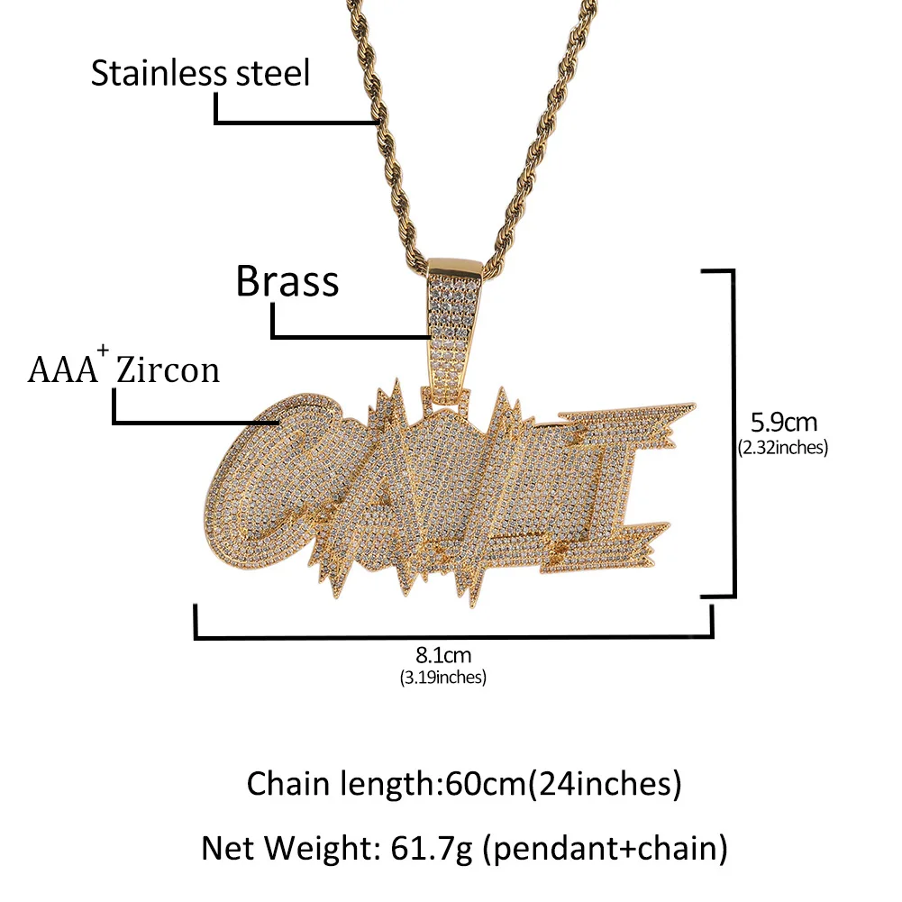 Custom Double Layer Letter Name Plate Chain - Cuban Chain