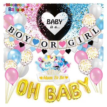 Party Supplies Baby Shower Party Balloons Decorations Gender Reveal Boy or Girl Party Decorations KK657