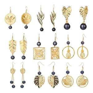 Fashionable Gold Plated Earing Pearl Earring Jewelry 925 Sterling Silver Polynesian Earrings