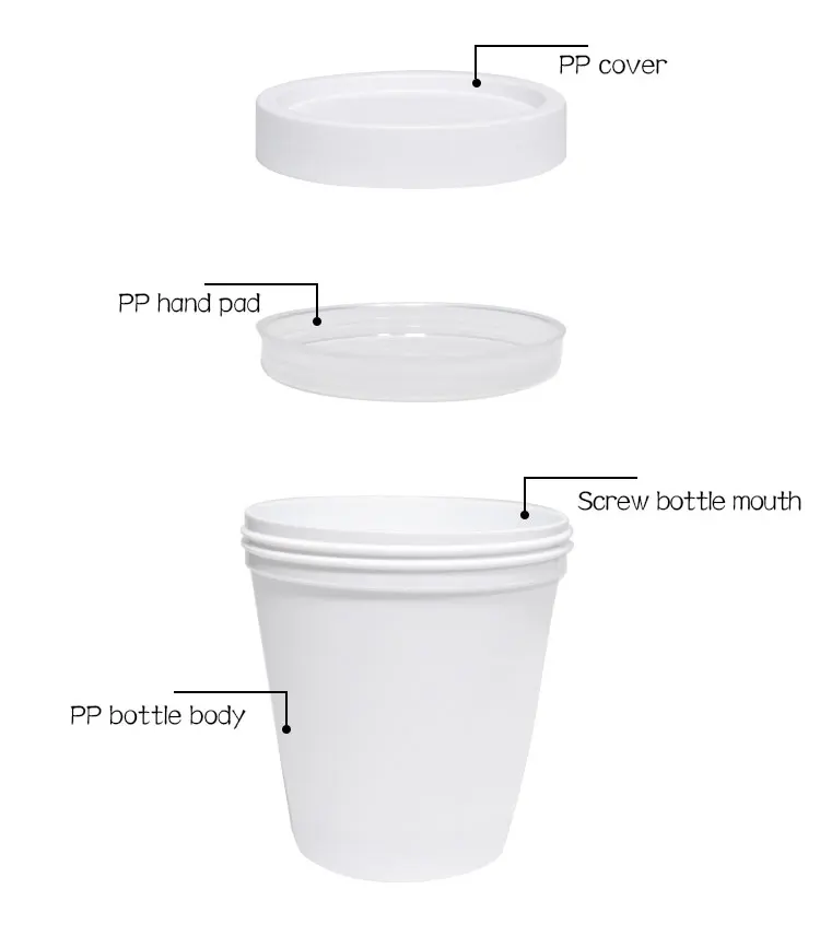 250ml 200ml 100ml  Ice Cream Cup Shape  Frosted Single Wall 8oz PP Jar With Screw Lid for Skin Care Cream