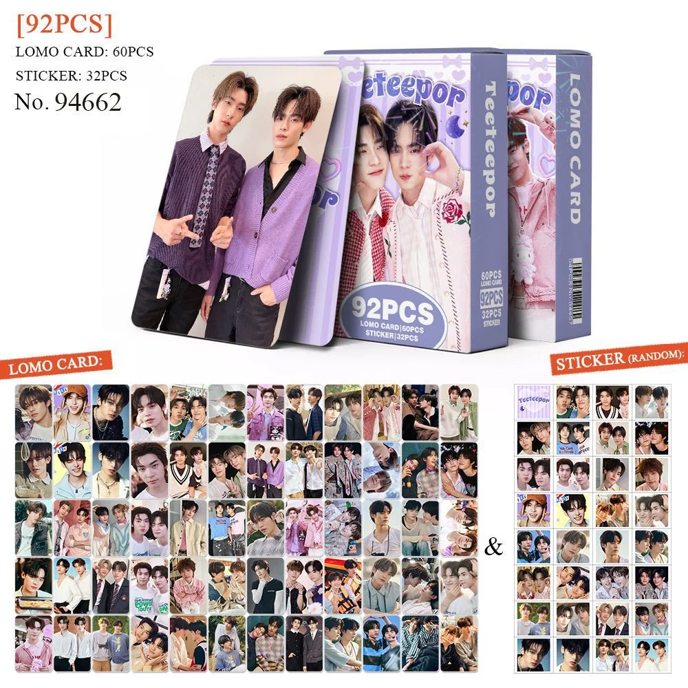92Pcs/Set Hot Sale Thai CP TEETEEPOR HD Photocards Double Sides