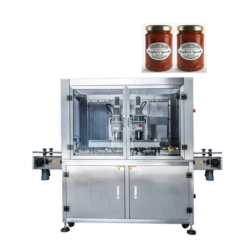 Fully- Automatic Twist Off Glass Bottle Capping Machine Can / Bottle /glass for Tomato Paste Stainless Steel 304
