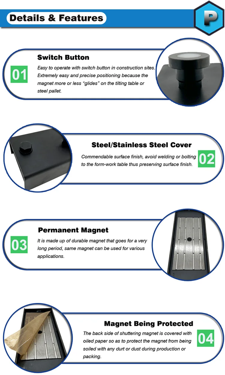 Construction Neodymium Magnetic Formwork Precast Shuttering Magnet Box ...