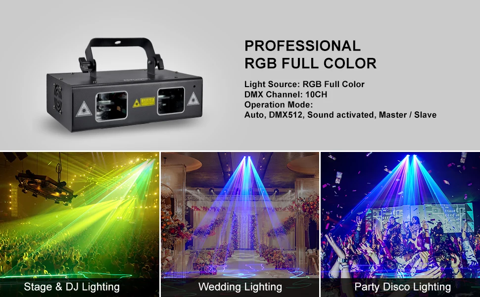 Discount Rgb Full Color Laser Stage Party Light Music Sound Activated