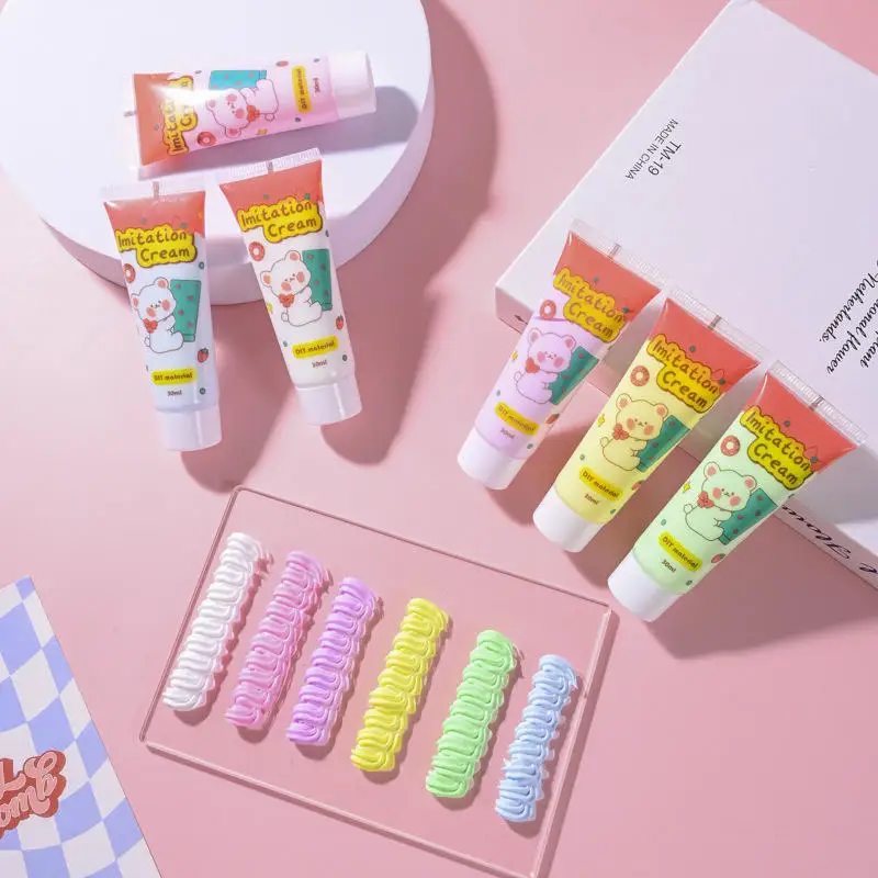 Diy Colorful Adhesive Simulation Decorative Glue Simulation Whipped Cream Glue Clay for Kids