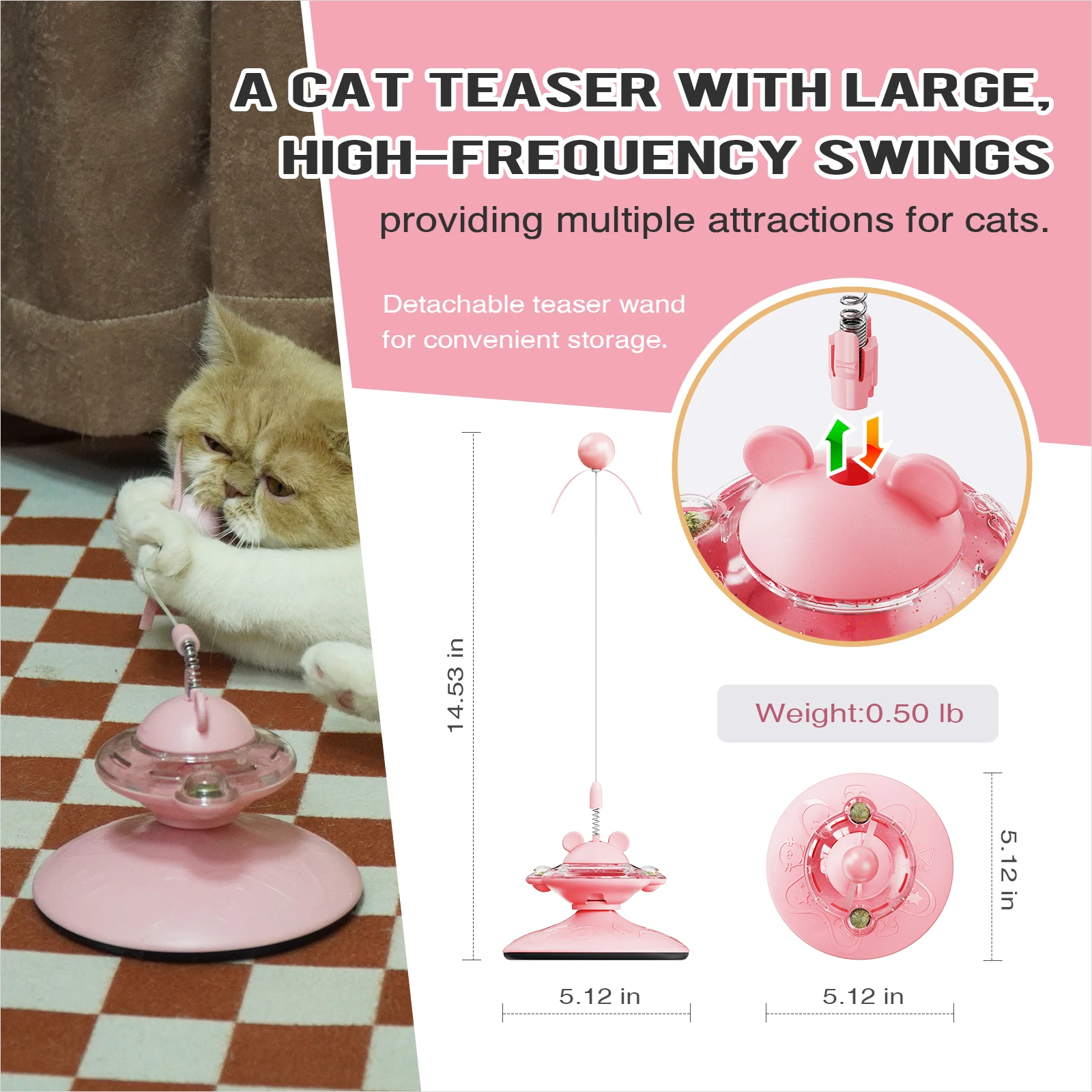 Hot Sales Interactive Cat Toy Happy Turntable Food Distribution With Cat Toys for Teasing Cats