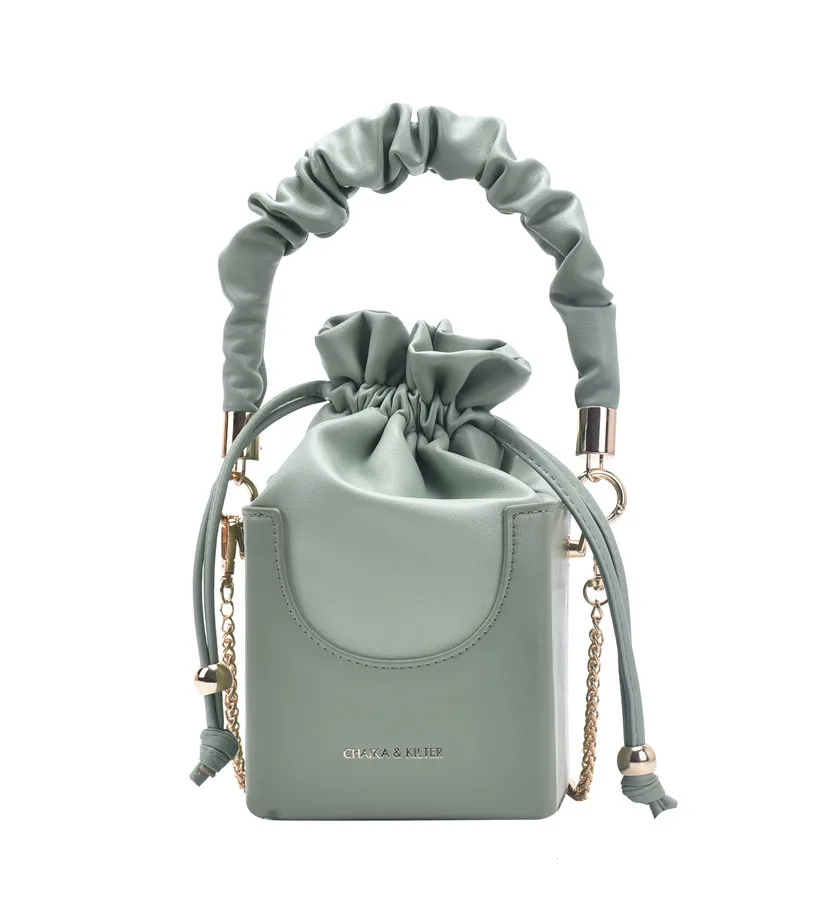 designer drawstring bucket bag