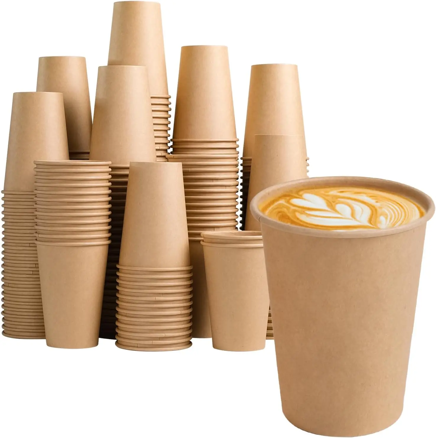 100ml 300ml 600ml Wedding Single Wall Bamboo Pulp Cup Biodegradable Cardboard Bamboo Kraft Paper Cups