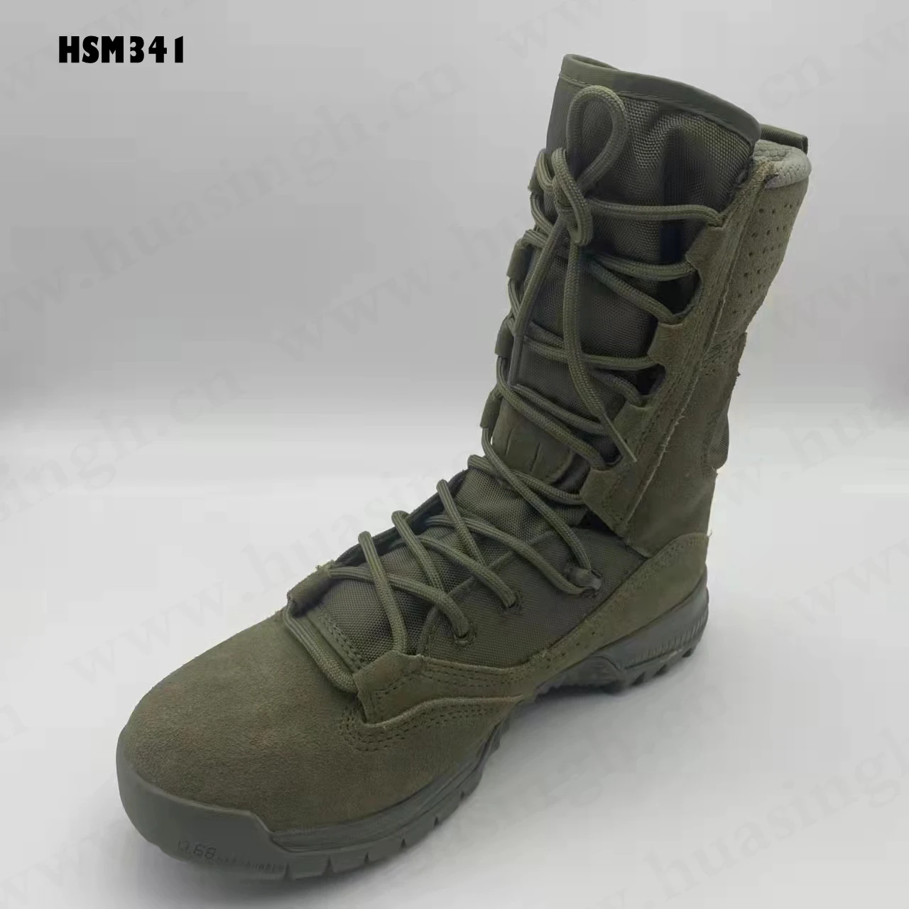 LXG,Philippines Market Popular Pure Green Suede Leather Army Boots 8 Inch Outdoor Training Easy Hidden Military Boots HSM341