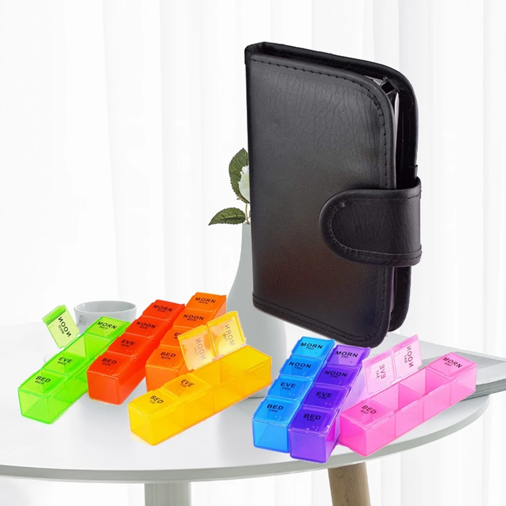28-недельная сумка из искусственной кожи еженедельный органайзер для таблеток контейнер полипропилена