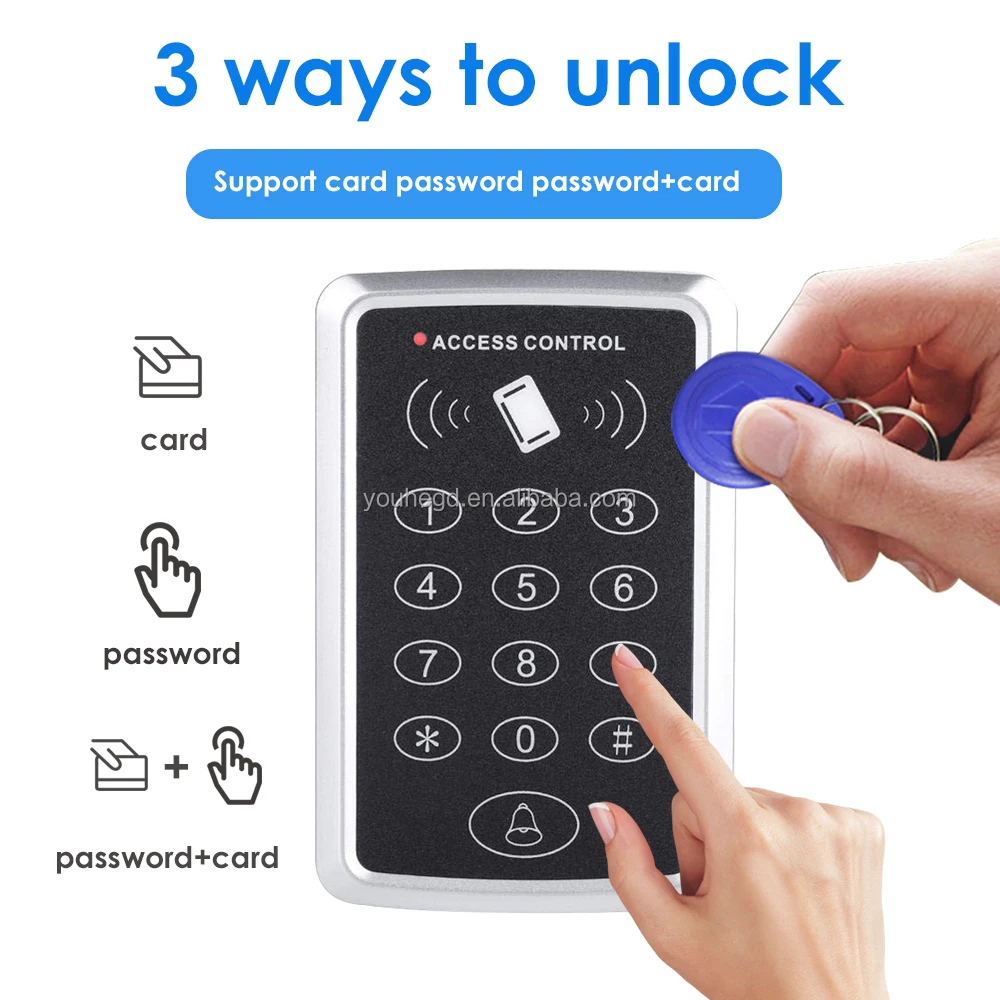 125KHz RFID Access Control Keypad EM Card Reader Door Access Control ...