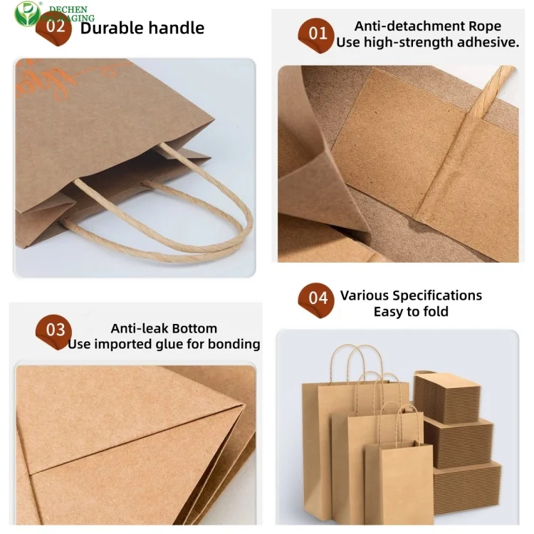  Apparel & Shoe Store Paper Bags with Rope Handles