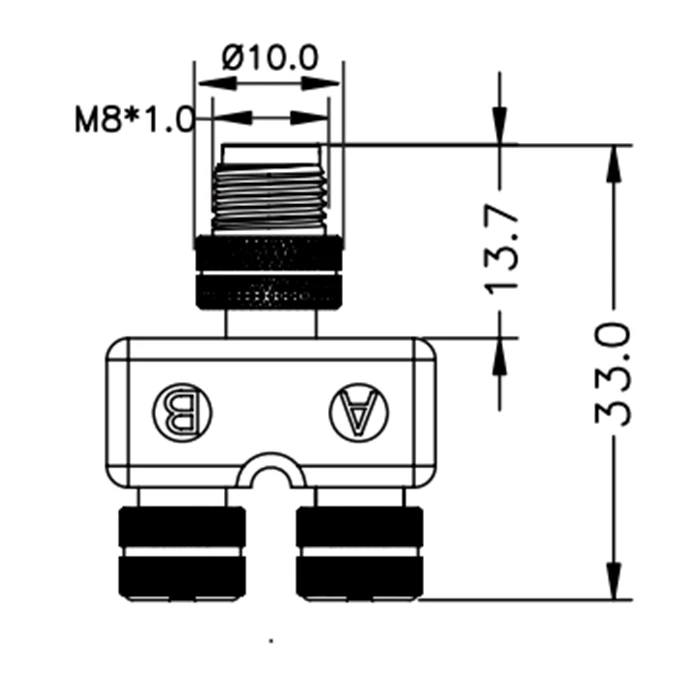 M8 Circular Connectors Y-splitter A B-coding 3pins 4pins 5pins Ip67