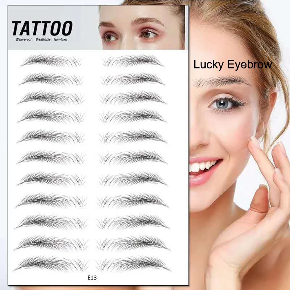 New Arrival Microblading Temporary Transfer Brow Stamp Eyebrow Tattoo Sticker 8 Designs Arched Eyebrow