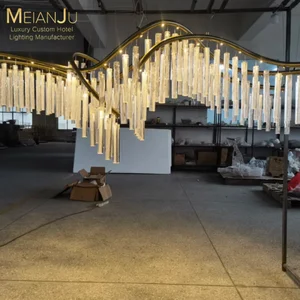 Zhongshan Customizable Multi-Color Pendant Light Ceiling Lamp Premium Stainless Steel Bubble Glass Crystal for Hotel Lighting