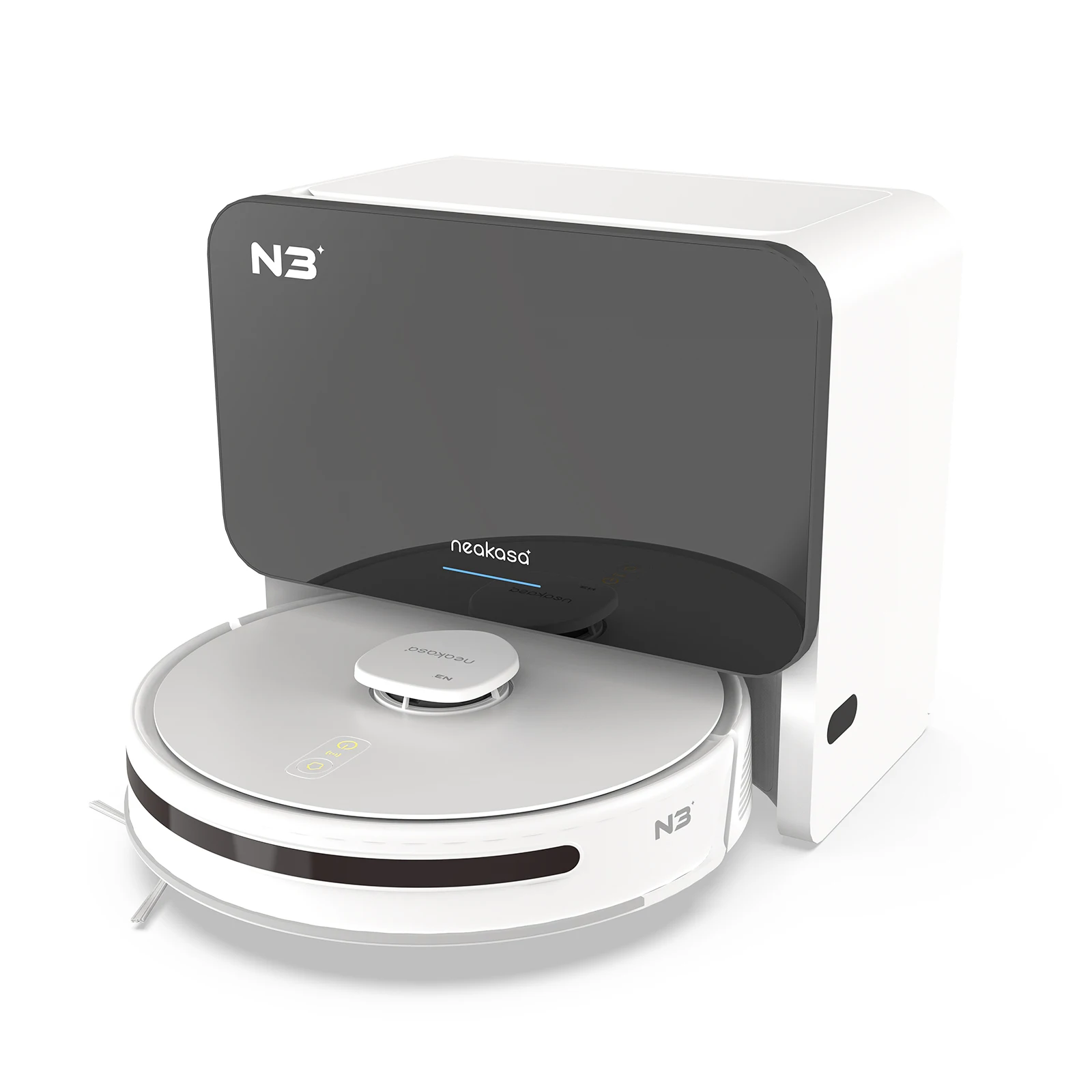 Neabo N2 Self Empty Dust Bin Robot  Vacuum Powerful Suction LDS Robot Vacuum Cleaner Laser 2700Pa with Mop Function and Screen