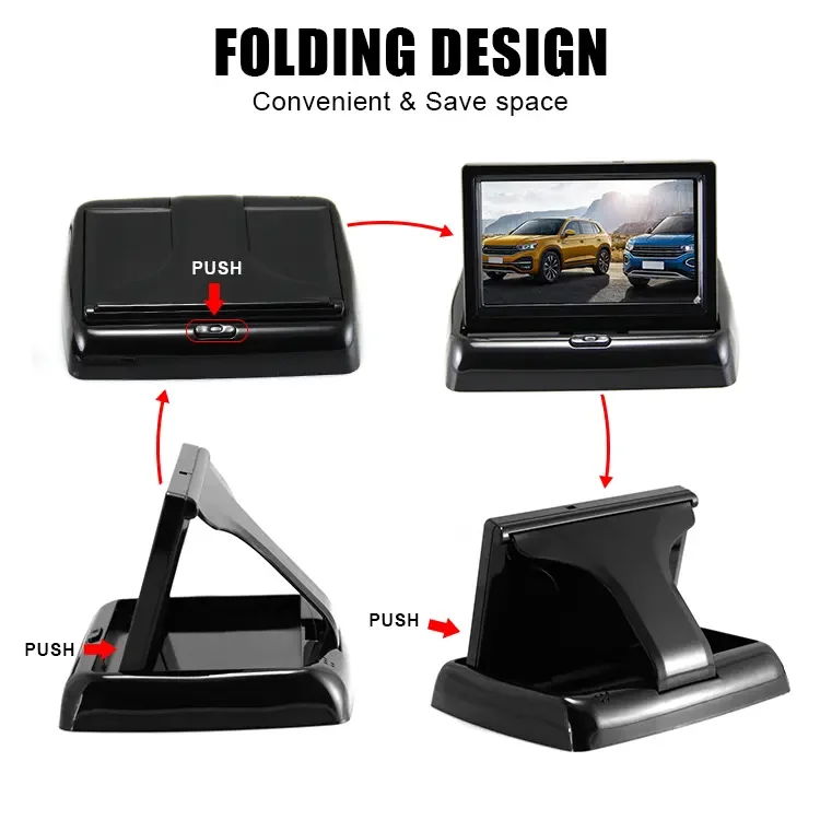 4.3Inch Color LCD TFT Digital Reverse Rear View Camera Backup Monitor ...