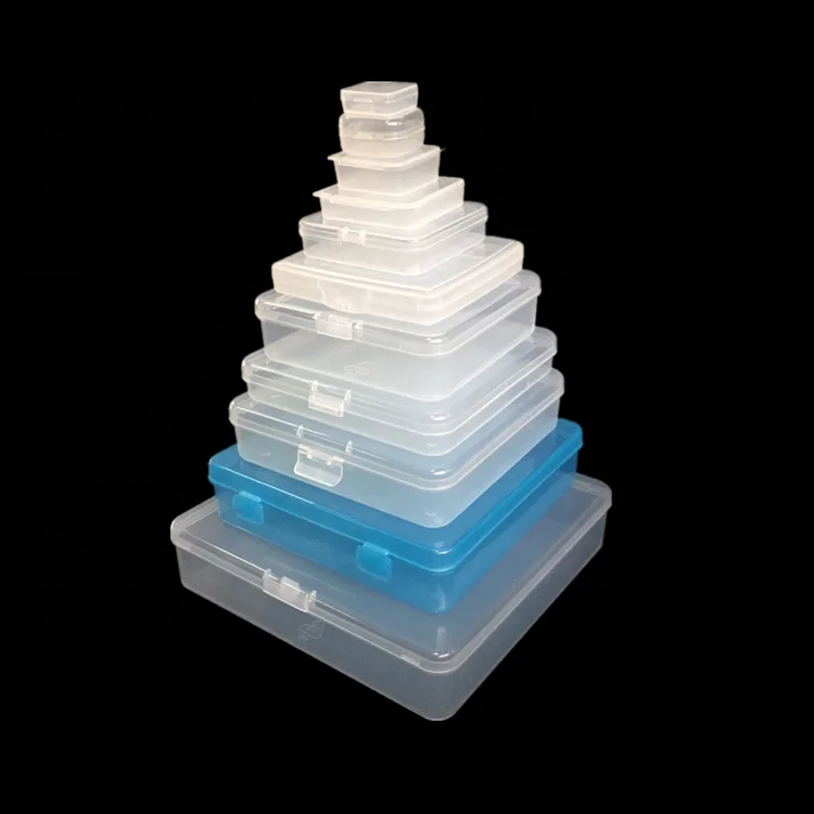 Custom Printing Clear Square Flip Top Flat Foldable Plastic Box