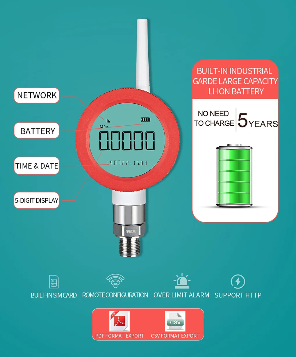 High Quality NB-IoT Wireless Digital Liquid Level Sensor Smart Liquid Water Fuel tank Level Gauge 4-20mA