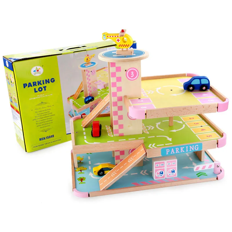 Новые детские игрушки детская деревянная имитация парковки рекламные для