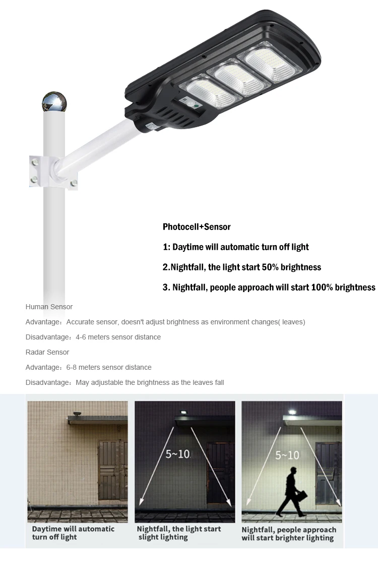Aluminum Alloy All In One Solar Lamp For All Conditions Battery Capacity 25.6V 32Ah / 48Ah