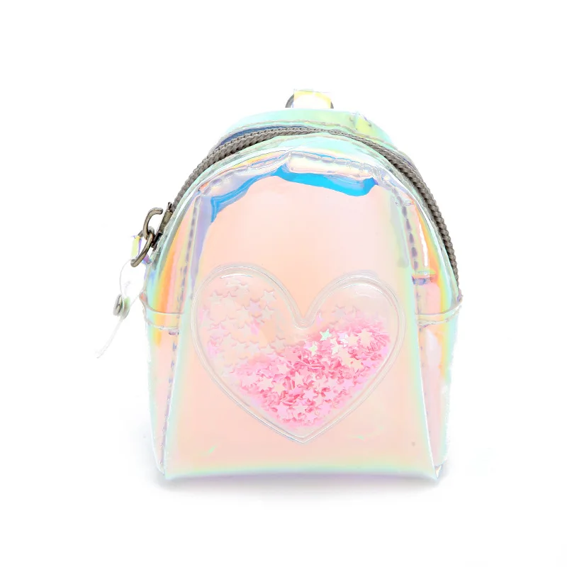 Iridescent Mini Backpack Coin Purse Keychains