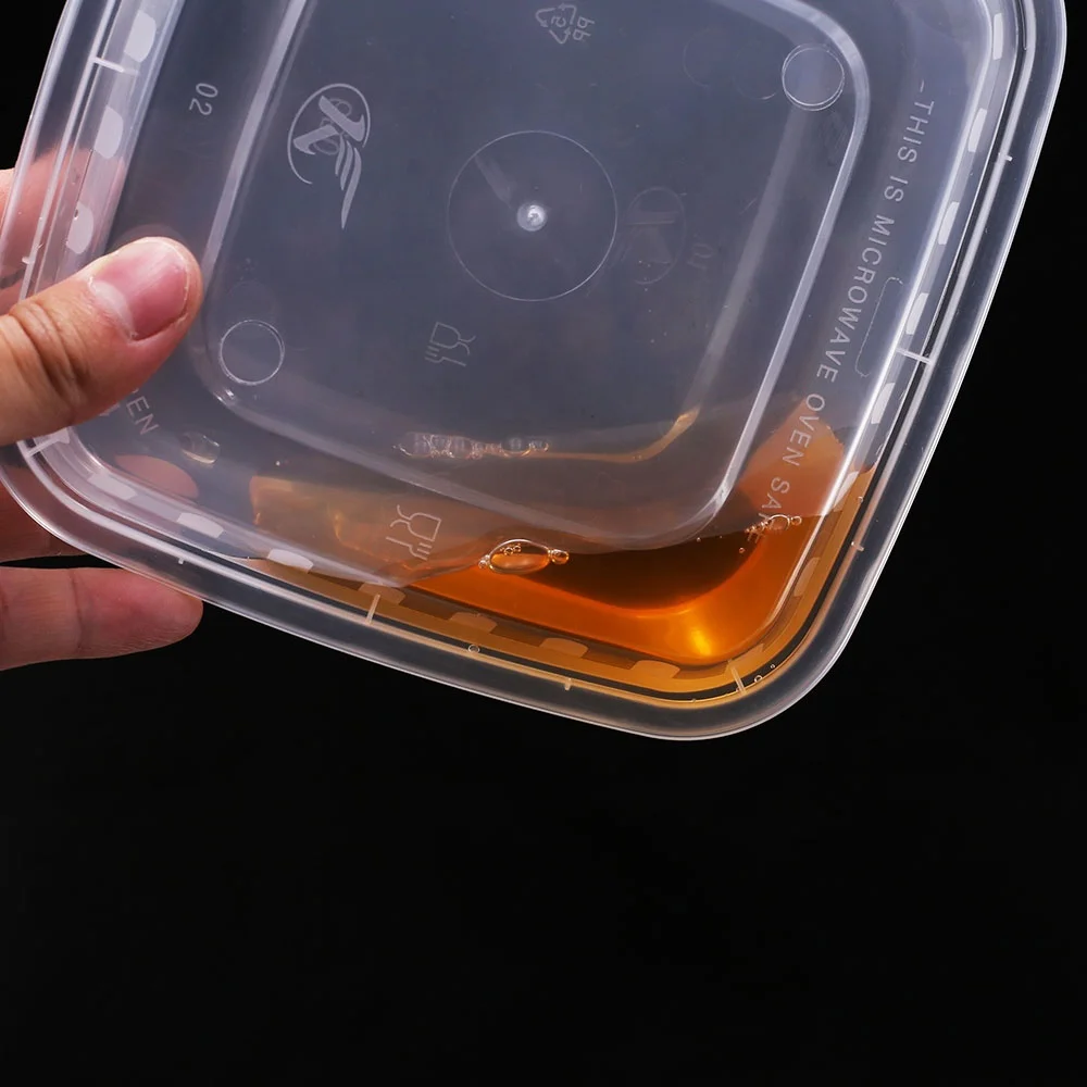 Одноразовые контейнеры для пищевых продуктов, квадратные пластиковые коробки для фаст-фуда, упаковочные контейнеры для пищевых продуктов с крышкой