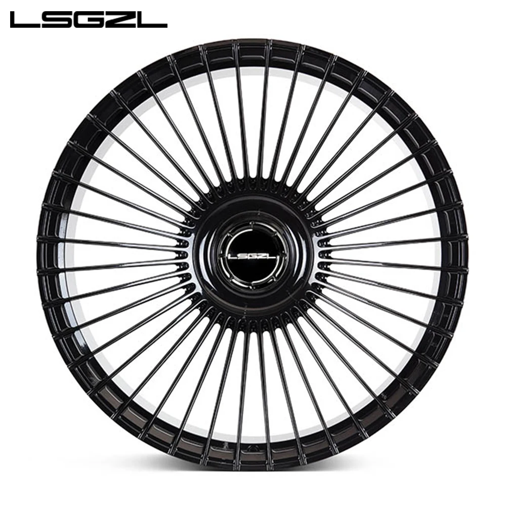 Luxury Multiple Spokes Glossy Black Forged Alloy Wheel Rim For 5x114.3 5x120 5x130 15 18 19 20 21
