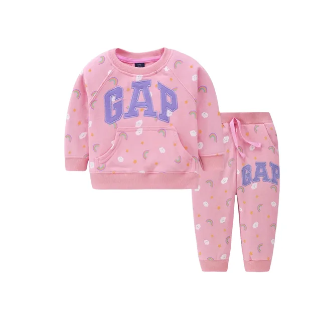 Factory wholesale long-sleeved Infant Baby Clothing Sets Autumn Boys' and Girls' Sweatshirt 2-piece Set