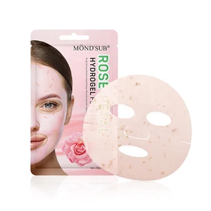 MOND'SUB OEM Rose Petal Moisturizing Functional Facial Mask Hydrating Crystal Collagen Korean Hydrogel Face Mask Sheets