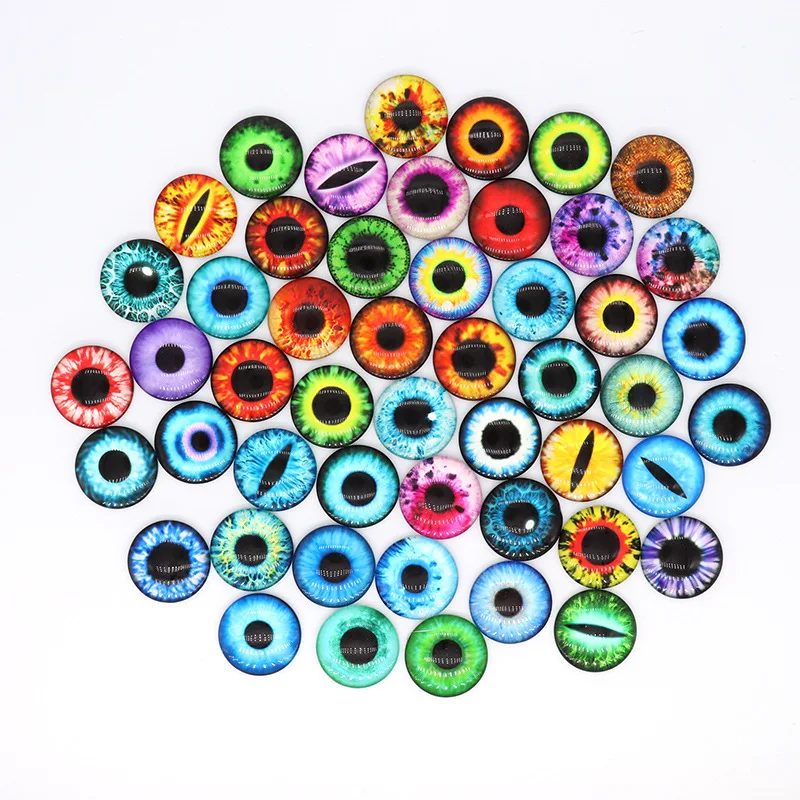 Honselia 10 Pairs Glass Eyes For Doll Making, 16mm Animal Eye Cabochons