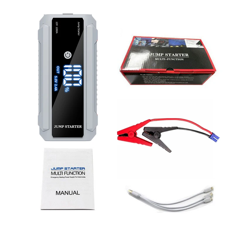 Factory Price Large LED Screen 12V 20000mAh Portable Car Jump Start Multifunction Jump Starter Power Bank