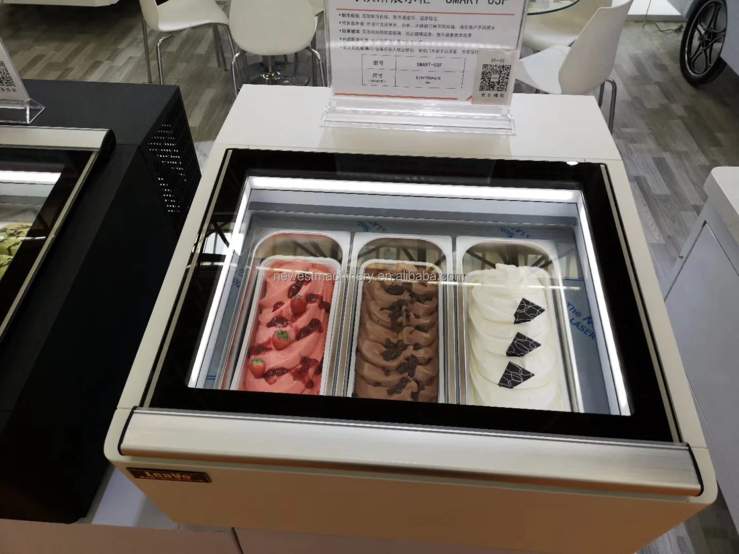 業務用アイスクリームディスプレイケース 卓上アイスクリームショー 