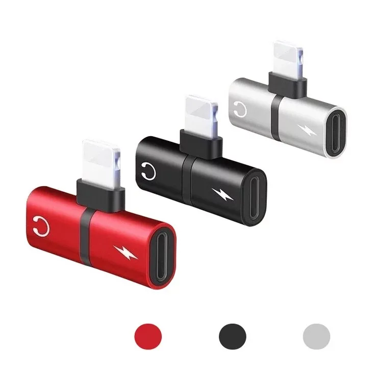 Бесплатная доставка 2 в 1 Мини-Кабель-адаптер для iPhone сплиттер зарядка Aux Наушники преобразователь Аудио адаптер для iPhone