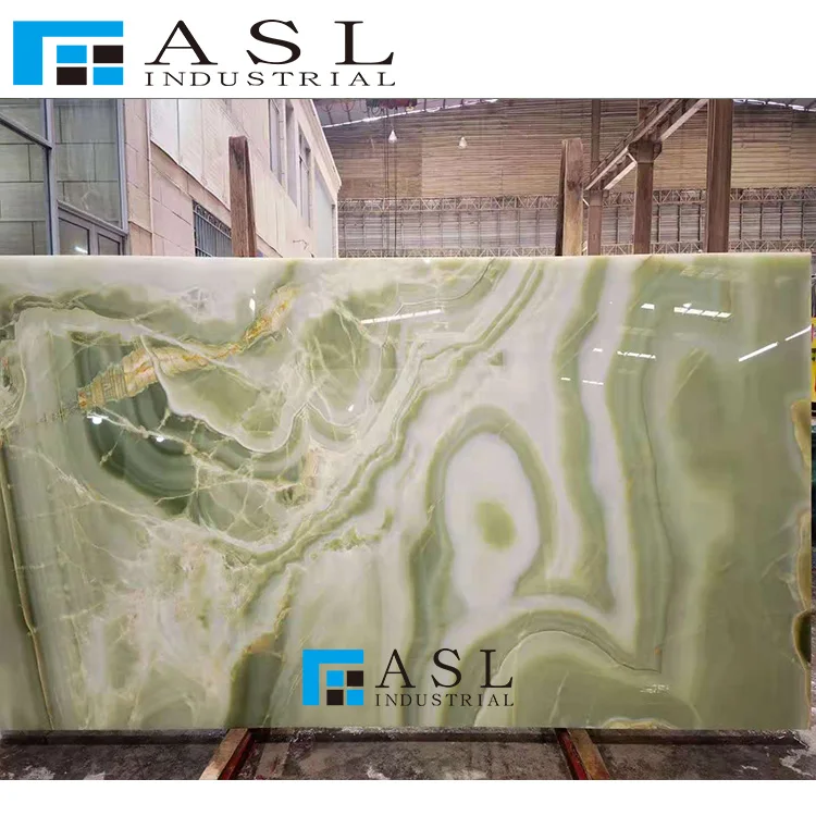 ASL onix verde natural onyx stone slabs low price green marble tiles polished translucent onyx verde onices verdes