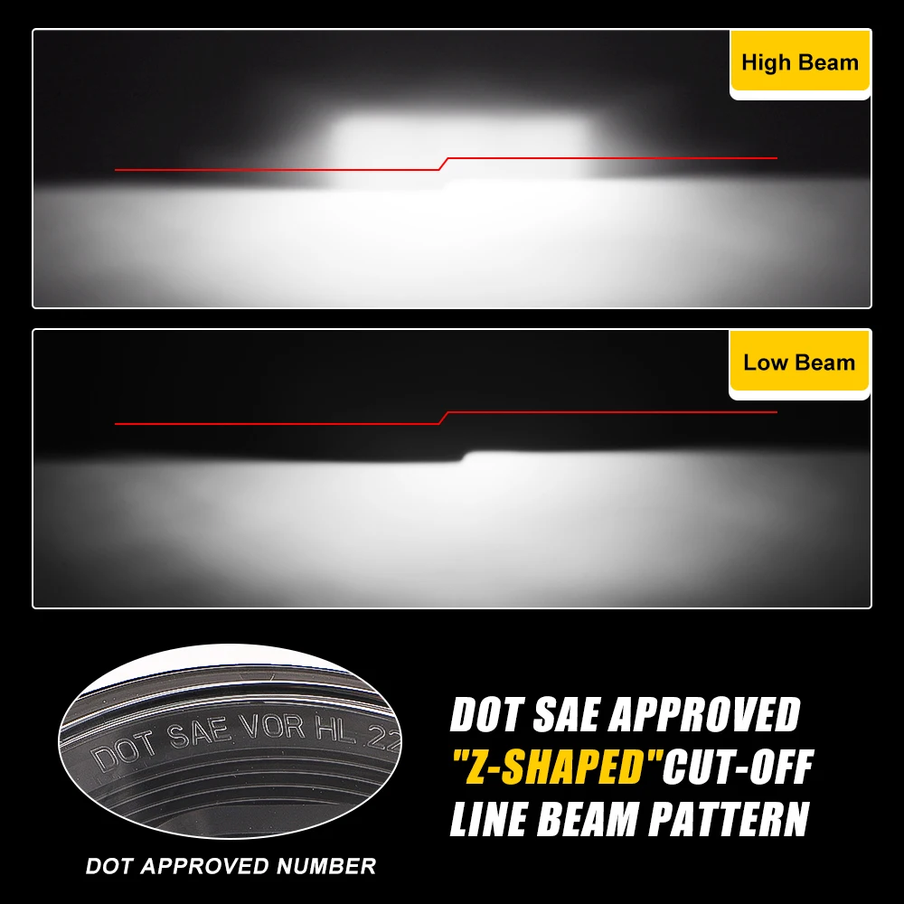 BraveWAY 5.75" Phare LED Rond Pour Moto 5-3/4 Pouces Moto Light Avec Blanc/ Ambre DRL+ Start-up Gradient Welcome Halo