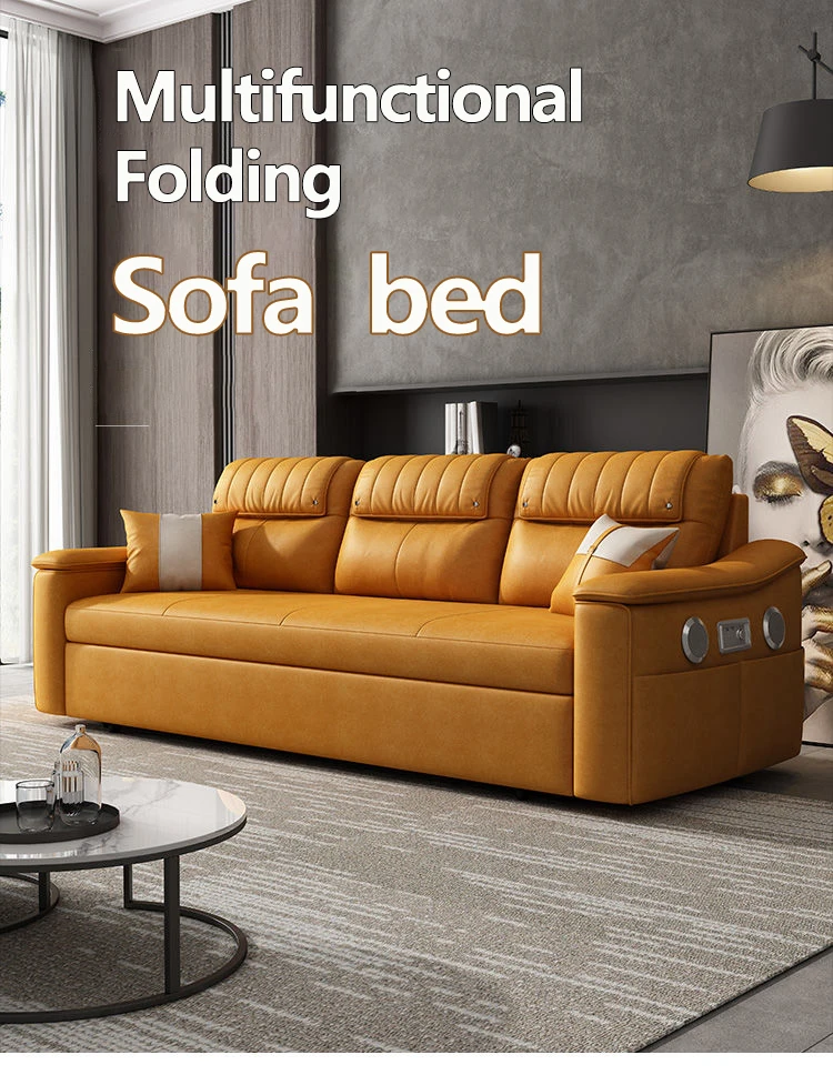 Save Space Multipurpose Leather Folding Sleeper Sofa Bed Living Room
