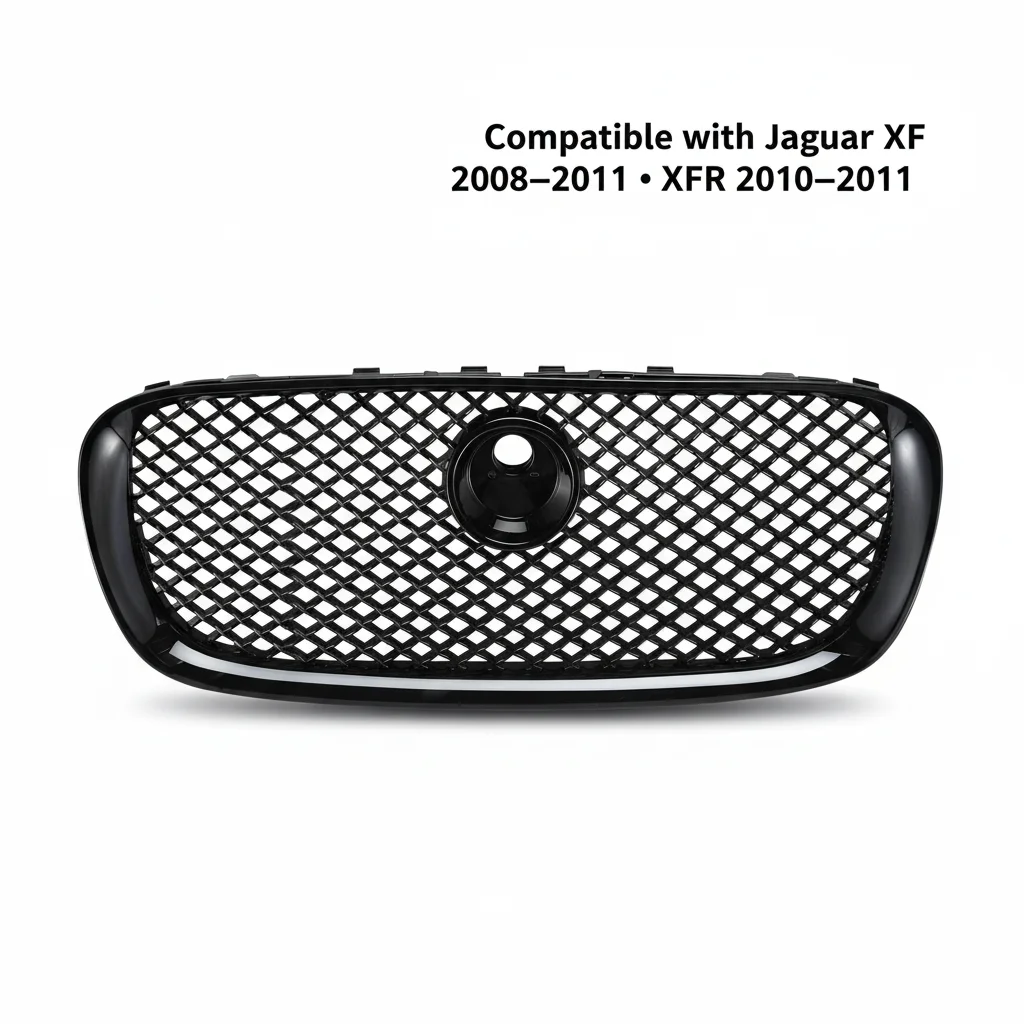 C2Z14892-A Customizable ABS Black Grille Chromed Auto Parts Mesh Car Grille for Jaguar XF2008 XF2009-2011 XFR2010-2011