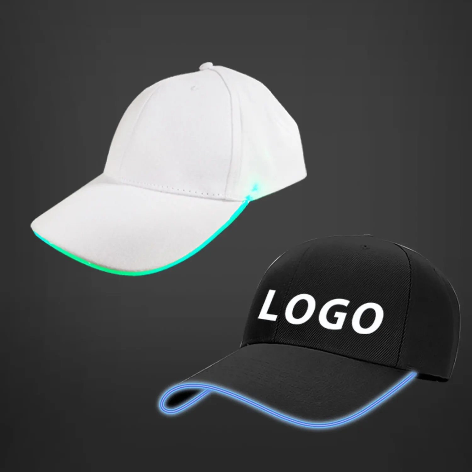 Custom Print Logo LED Light Baseball Cap - Unisex Adult