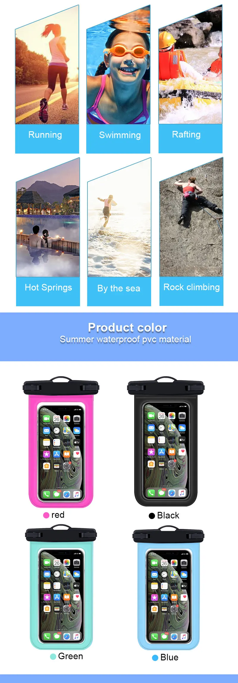 Promotional Custom Logo Printed Waterproof Phone Case Universal Waterproof Pouch For Cell Phone