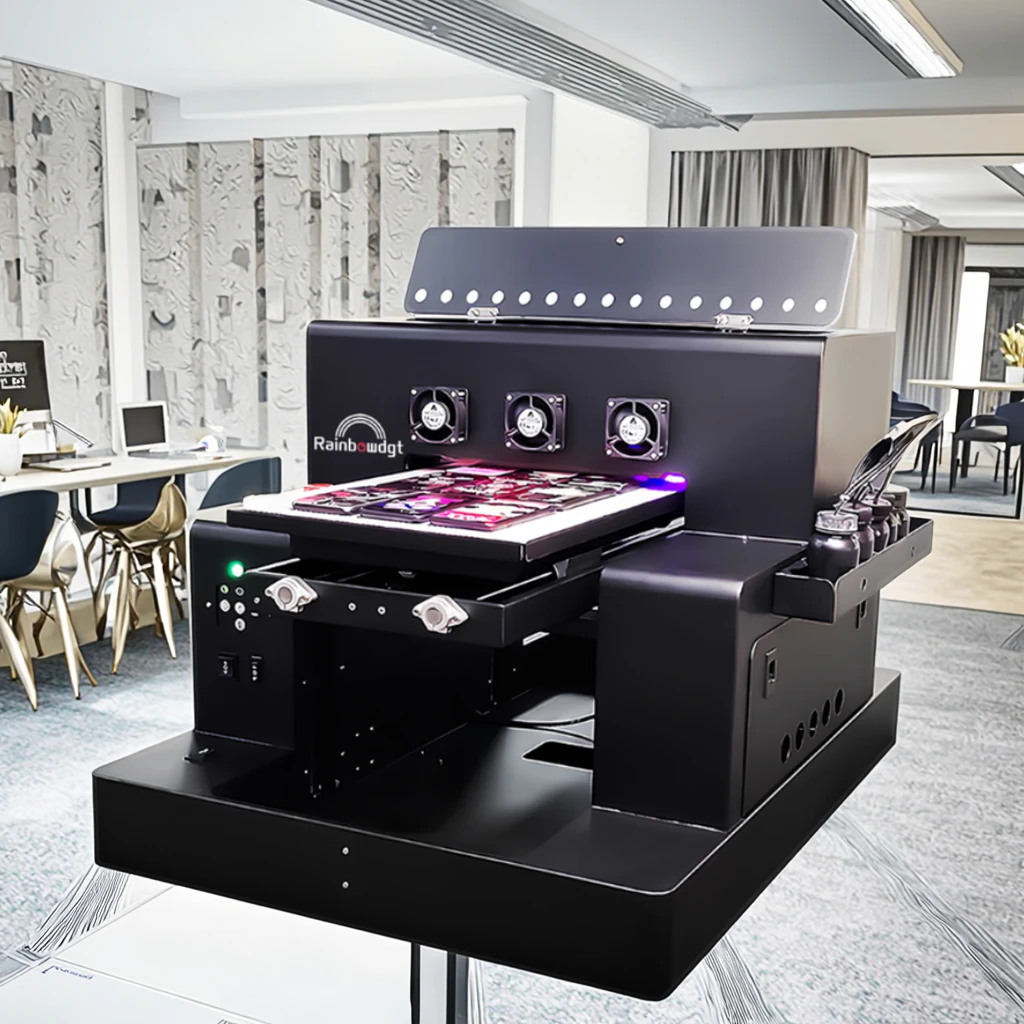 Rainbow UV Flatbed Printer Portable All-In-One USB Multicolor for Mobile Phone Cases PVC Cards Bottles Golf Accessories-New