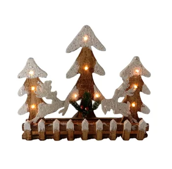 wood decoration led Christmas miniature Xmas trees with led light Xmas tree with led light decorations wooden for Xmas