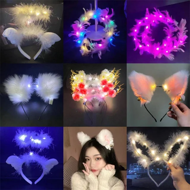 SUNSIOM Serre-Tête Lumineux Alien - Mignons Serre-Têtes d'Antenne Alien - Accessoires de Costume Alien pour Fête
