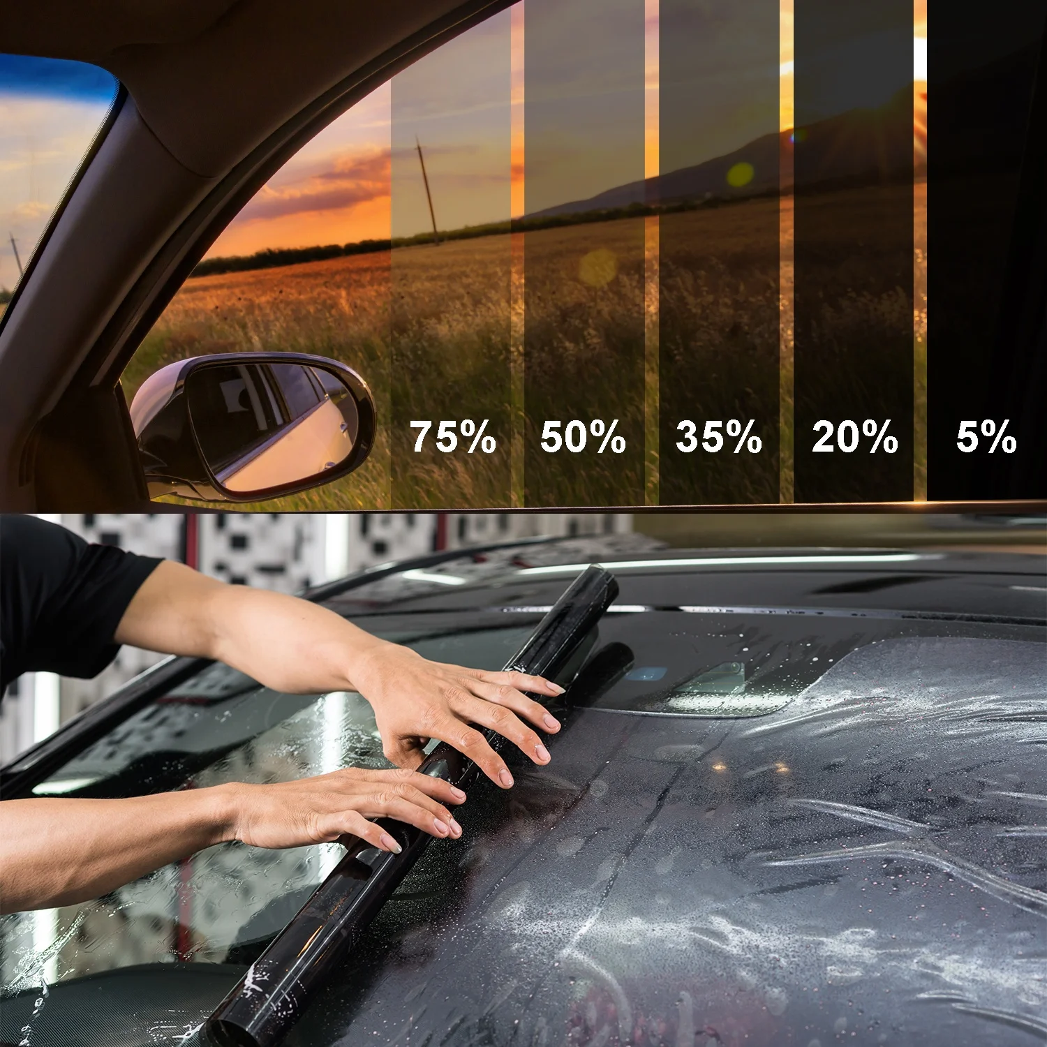 Rollos Polarizado Para Carro Solar Control Sun protection Glass Window Film 2ply Insulfilm Car Film Window Tint