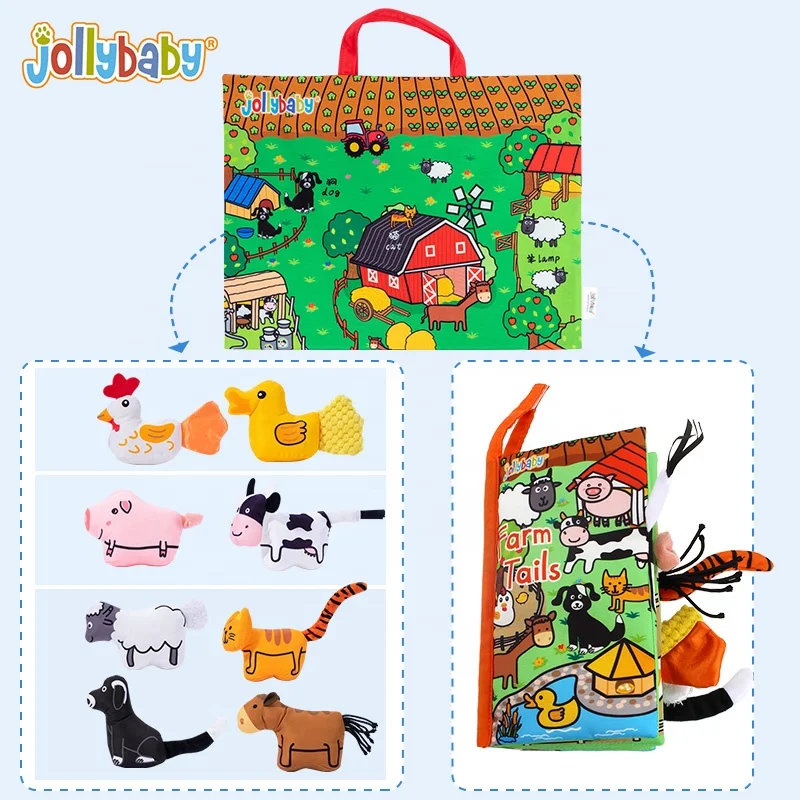 Jollybaby моющиеся взять с собой на ферме игровой коврик набор для раннего образования и весело