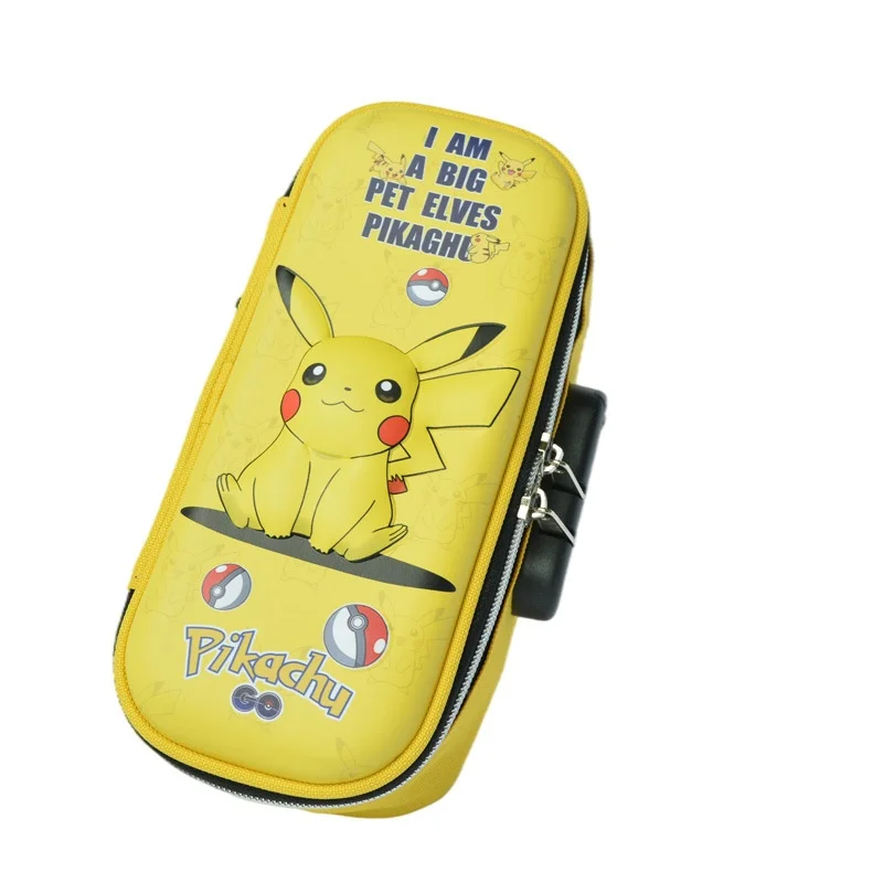 Pikachu 3D Stereo Password Lock Fabric Satchel Large Capacity Multi-Layer Student Stationery Box Multiple Styles Pencil Case Bag