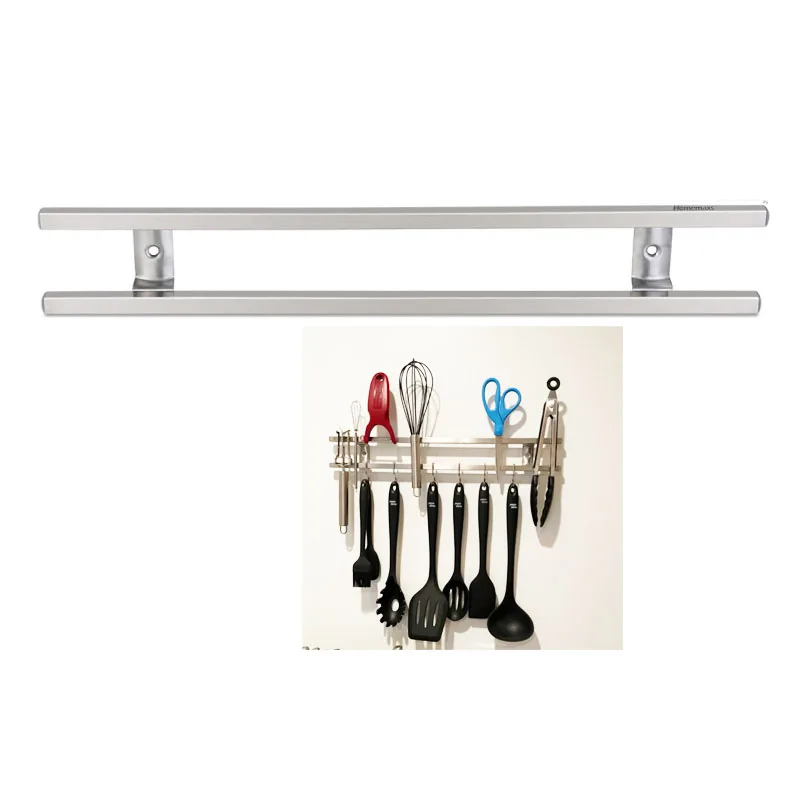 Двойной магнитный держатель для ножей из нержавеющей стали с настенным креплением Магнитный блок крючками 30/40/45/50/60