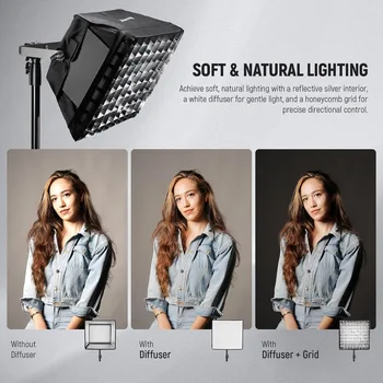 NEEWER 14.6"x13.6"/37x34.5cm  Upgraded Softbox Diffuser for RGB1200 LED Video Light Panel detail image